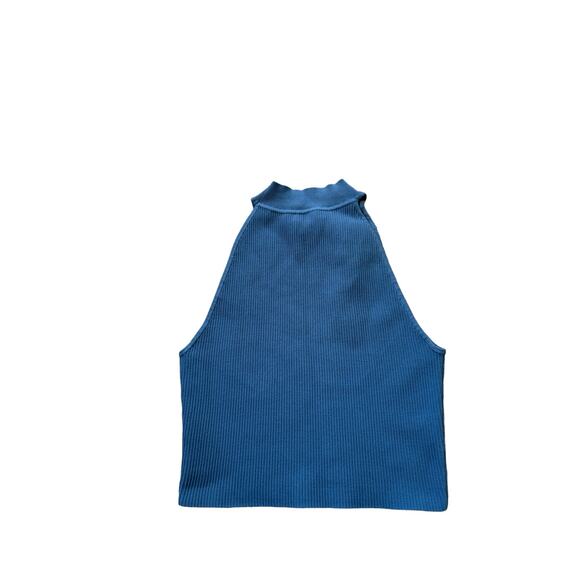 Aritizia Babaton Ribbed Cropped Blue Tank Size L - Picture 1 of 6